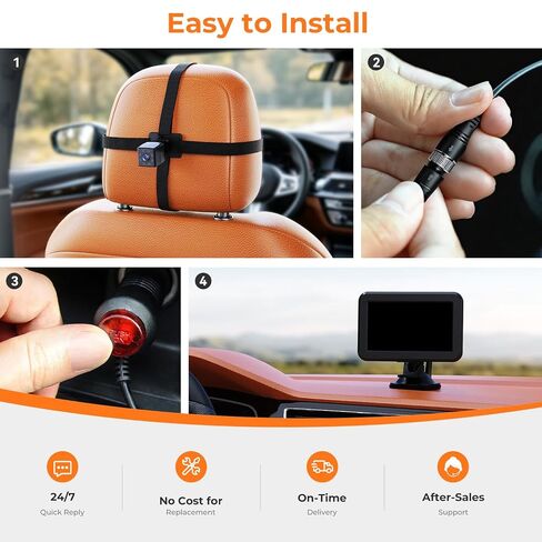 Itomoro 2026 Upgraded Baby Car Camera Monitor [1080P HD & IR Night Vision] 360° Rotation & 150° Wide Clear View Car Seat Camera for Baby Rear Facing, Easy Install & Baby Shower Must-Have in Kuwait