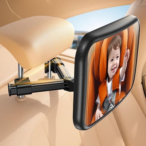 Lamicall Baby Car Mirror for Backseat - Never Shake Clip Hook, Safest Acrylic Rear Facing Car Seat Mirror, 3S Access, 360° Rotation & Wide Clear View, Newborn Baby Accessories Gifts in Kuwait