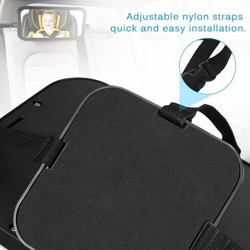 Baby Car Mirror, DARVIQS Car Seat Mirror, Safely Monitor Infant Child in Rear Facing Cars Seat, Wide View Shatterproof Adjustable Acrylic 360°for Backseat, Crash Tested and Certified for Safety in Kuwait