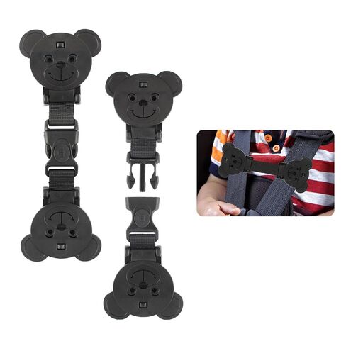 Anti Escape Strap Lock Baby Harness Chest Clip, Baby Safety Strap Prevent Children/Kids Taking Their Arms Out of High Chairs/Strollers/Baby Reins(2 Pack, Bear-Shaped) in Kuwait