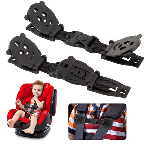 Anti Escape Baby Harness Chest Clip with Buckle, Prevent Children/Kids Taking Their Arms Out of High Chairs/Strollers/Baby Reins(2 Pack, Black) in Kuwait