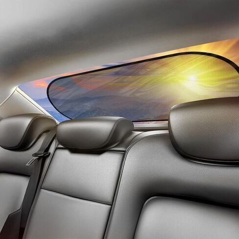 IC ICLOVER Car Sun Shade for Back Window, Rear Window Shade, Static Cling | Universal Mesh Screen Back Window Sun Visor, Block Harmful UV Rays for Children Kids, Fit for Sedans, SUV, Truck - 39"W×20"L in Kuwait