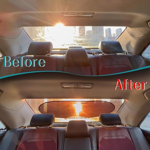 IC ICLOVER Car Sun Shade for Back Window, Rear Window Shade, Static Cling | Universal Mesh Screen Back Window Sun Visor, Block Harmful UV Rays for Children Kids, Fit for Sedans, SUV, Truck - 39"W×20"L in Kuwait