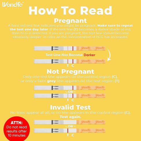Wondfo Early Result Pregnancy Test Strips - Get Results 6 Days Sooner Than Missed Period-Sensitive and high-Accuracy HCG Testing Kit at 10 MIU/ml Cut-Off -[25 Packs] in Kuwait