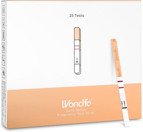 Wondfo Early Result Pregnancy Test Strips - Get Results 6 Days Sooner Than Missed Period-Sensitive and high-Accuracy HCG Testing Kit at 10 MIU/ml Cut-Off -[25 Packs] in Kuwait