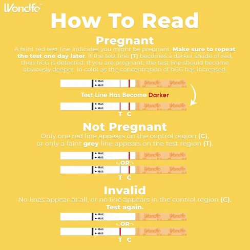 Wondfo Early Result Pregnancy Test Strips - Get Results 6 Days Sooner Than Missed Period-Sensitive and high-Accuracy HCG Testing Kit at 10 MIU/ml Cut-Off -[25 Packs] in Kuwait