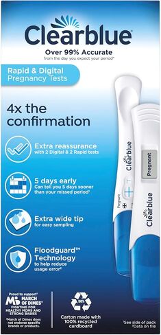 Clearblue Pregnancy Test Combo Pack, 4ct - Digital with Smart Countdown & Rapid Detection - Value Pack in Kuwait