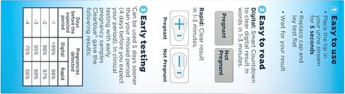 Clearblue Pregnancy Test Combo Pack, 4ct - Digital with Smart Countdown & Rapid Detection - Value Pack in Kuwait