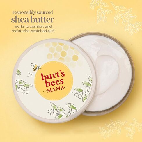 Burt's Bees Mama Belly Butter Stretch Mark Cream for Pregnancy Massages Body & Reduces Scar Appearance, Prenatal & Postnatal Tummy Skin Care, Shea Butter & Vitamin E Rich Formula, 6.5 Oz Tub in Kuwait