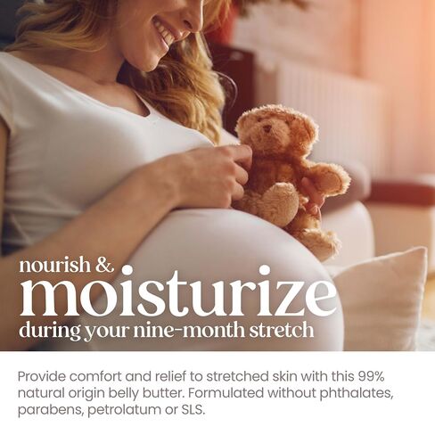 Burt's Bees Mama Belly Butter Stretch Mark Cream for Pregnancy Massages Body & Reduces Scar Appearance, Prenatal & Postnatal Tummy Skin Care, Shea Butter & Vitamin E Rich Formula, 6.5 Oz Tub in Kuwait