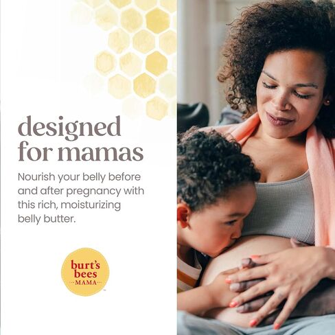 Burt's Bees Mama Belly Butter Stretch Mark Cream for Pregnancy Massages Body & Reduces Scar Appearance, Prenatal & Postnatal Tummy Skin Care, Shea Butter & Vitamin E Rich Formula, 6.5 Oz Tub in Kuwait