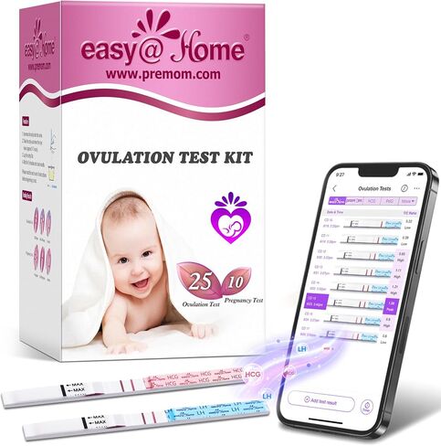 Easy@Home 50 Ovulation Test Strips and 20 Pregnancy Test Strips Combo Kit | Ovulation and Pregnancy Test Strips, 50 LH Tests + 20 hCG Tests, Daily Ovulation Tracking, Package May Vary in Saudi Arabia