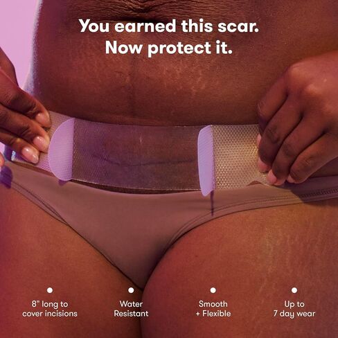 Frida Mom C-Section Silicone Strips, C-Section Recovery Must Have Scar Patches, Reusable Medical Grade Treatment for Keloid Scars, Includes Case & Pouch in Kuwait