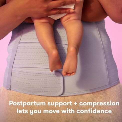 Frida Mom Belly Binder, Postpartum Essentials for Natural and C-Section Recovery, Adjustable Compression Wrap, After Birth Brace, Abdominal Band, 9" High in Kuwait