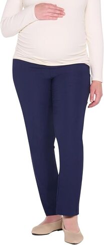 Motherhood Maternity Women's Super Stretch Secret Fit Over the Belly Ankle Straight Leg Pregnancy Dress Pants for Work in Kuwait