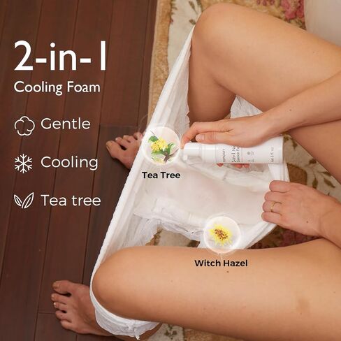 Momcozy Postpartum Recovery Essentials Kit, Labor Delivery Mom Care Kit, Self-Absorbent Disposable Underwear Nipple Nursing Pads Upside Down Peri Bottle Cold Pads Cooling Foam Canvas Bag Set in Kuwait