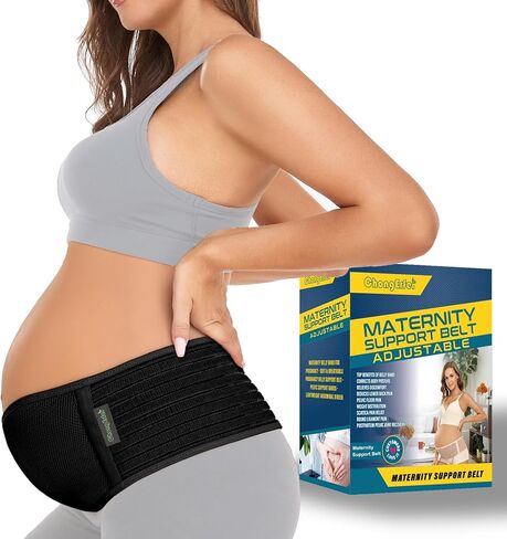 ChongErfei Pregnancy Belly Band Maternity Belt Back Support | Abdominal Binder Back Brace - Relieve Back, Pelvic, Hip Pain for Pregnancy Recovery (Black,One Size) in Saudi Arabia