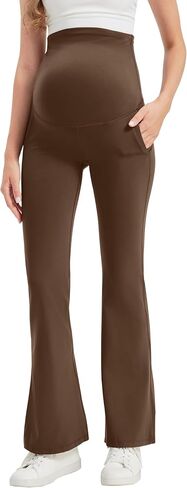 VIMPEP Buttery Soft Women’s 31" Flare Maternity Leggings with Pockets Over The Belly Stretchy Workout Yoga Pregnancy Pants in Saudi Arabia