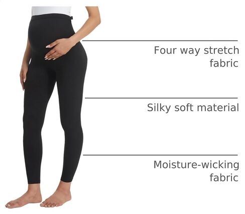 Buttergene Women's Maternity Leggings over the Belly Pregnancy Active Wear Workout Yoga Tights Pants in Saudi Arabia