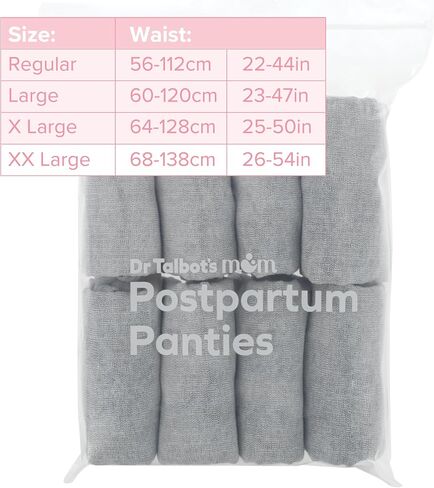 Dr. Talbot's Mom Postpartum Underwear - 8 Count - Disposable Panties for Postpartum Care - Gray in Kuwait