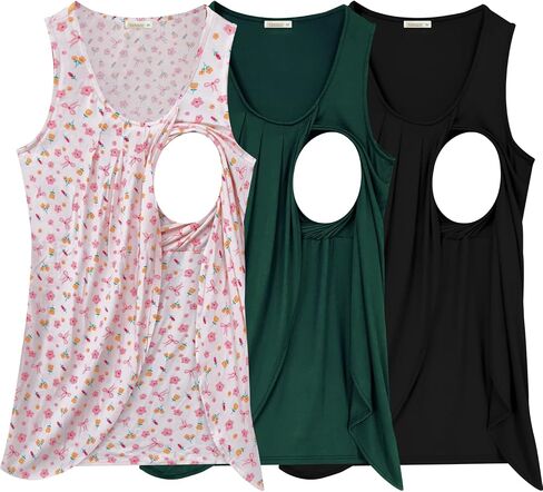 PARNIXS Summer Women's Maternity Nursing Tank Top Sleeveless Comfy Breastfeeding Clothes in Kuwait