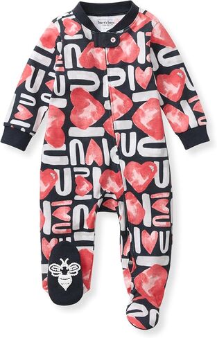 Burt's Bees Baby Boys' Organic Cotton, Sleep and Play Footed Pajamas | Easy zip front PJs feature a 2-way zipper to ensure newborns have a restful nights sleep in Kuwait