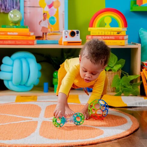 Bright Starts Easy-Grasp Oball Bundle Gift Set - Grasp The Day, Ball and Rattle Toys 2-Pack, BPA Free, Unisex, Newborn+ in Kuwait