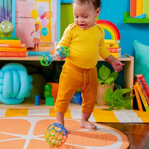 Bright Starts Easy-Grasp Oball Bundle Gift Set - Grasp The Day, Ball and Rattle Toys 2-Pack, BPA Free, Unisex, Newborn+ in Kuwait