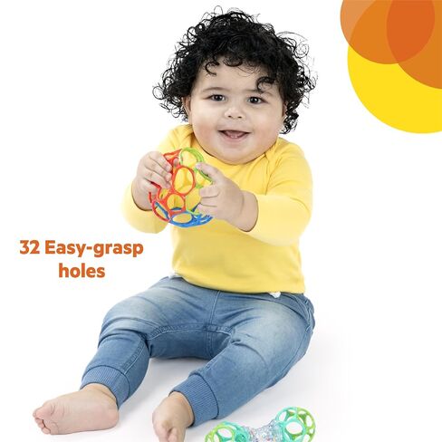 Bright Starts Easy-Grasp Oball Bundle Gift Set - Grasp The Day, Ball and Rattle Toys 2-Pack, BPA Free, Unisex, Newborn+ in Kuwait
