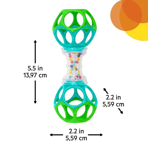 Bright Starts Easy-Grasp Oball Bundle Gift Set - Grasp The Day, Ball and Rattle Toys 2-Pack, BPA Free, Unisex, Newborn+ in Kuwait