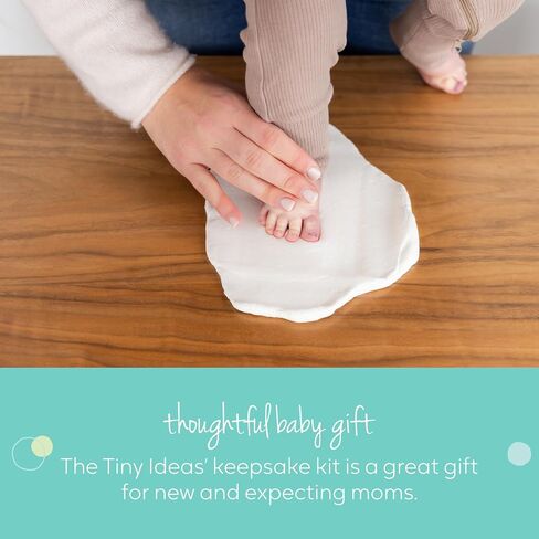 DIY Baby Handprint Ornament Kit, No Mess Keepsake, White | Footprint or Handprint Keepsake Impression, Hanging Nursery Decor, Baby’s First Christmas Gift in Kuwait