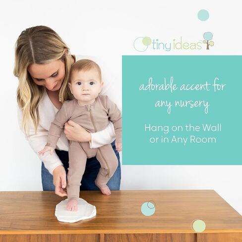 DIY Baby Handprint Ornament Kit, No Mess Keepsake, White | Footprint or Handprint Keepsake Impression, Hanging Nursery Decor, Baby’s First Christmas Gift in Kuwait