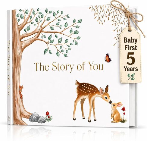 Baby Memory Book for Boy or Girl - First 5 Year Keepsake Album from Pregnancy to Age Five - Baby Book to Record Baby's Milestones and Photos - 1st Gender Neutral Photo Books for Newborn Babies in Kuwait