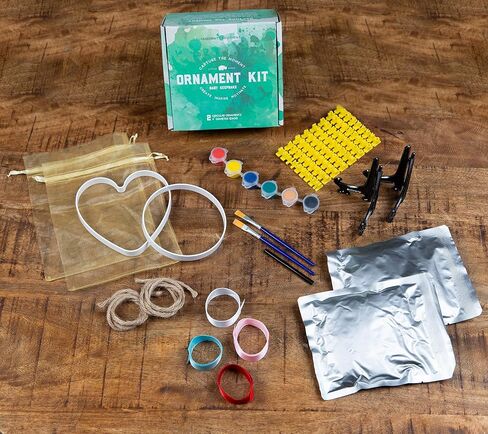 Little Hippo Baby Ornament Keepsake Kit (Newborn Bundle) - 2 Easels, 4 Ribbons & Letters! Handprint and Footprint Clay Casting Kit for Baby Shower Gifts, Boys & Girls in Kuwait