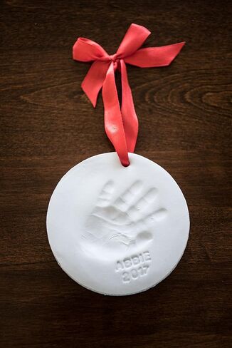 Little Hippo Baby Ornament Keepsake Kit (Newborn Bundle) - 2 Easels, 4 Ribbons & Letters! Handprint and Footprint Clay Casting Kit for Baby Shower Gifts, Boys & Girls in Kuwait