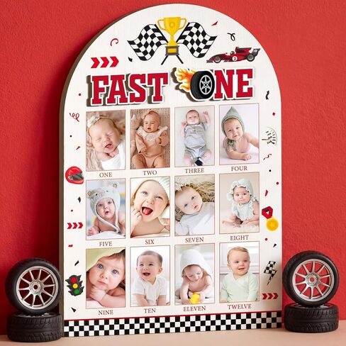 R HORSE 3D My First Year Photo Frame Board Fits 2 x 3 Inch Photo Display | Wild One Birthday Decorations, Jungle Baby First Year Picture Frame Board, 12 Months Milestone Keepsake Gifts Nursery Decor in Kuwait