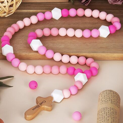 Baby Rosary with Cross, Baptism Gift Baby Rosary for Boy Girl Kids, My First Rosary Catholic Religious Gifts Christian First Holy Communion Party Decorations, Blue in Kuwait