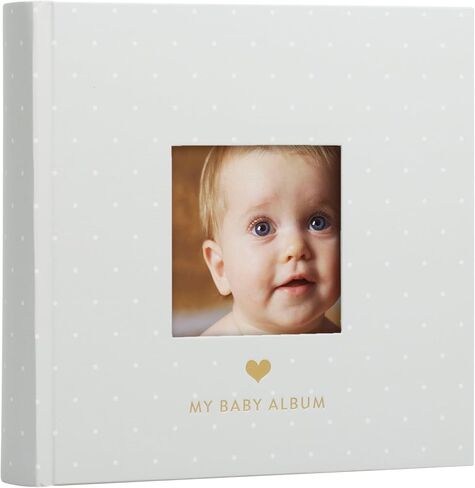 Pearhead Baby Photo Album, Holds 200 Pictures, Polka Dots, Gray | Holds 200 4x6" Pictures with Space for Notes, Memory Keepsake Book for New and Expecting Parents, Gender-Neutral, Baby Gift in Kuwait