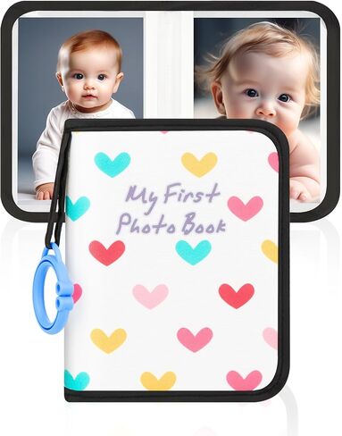Baby Photo Book Holds 21 4x6 Photos, My First Photo Book for Baby or Toddlers, Love" Baby Photo Album Soft Cloth Family Book, Cute Book Gift for Babies Shower Newborns Family Photos (Green) in Kuwait