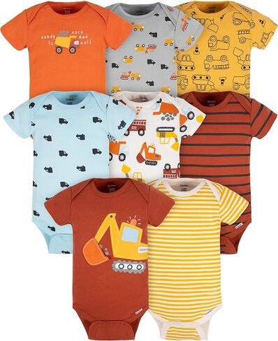 Gerber Baby Boys 8-Pack Short Sleeve Onesies Bodysuits in Kuwait