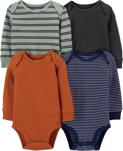 Simple Joys by Carter's Baby 4-pack Soft Thermal Long Sleeve Bodysuits in Kuwait