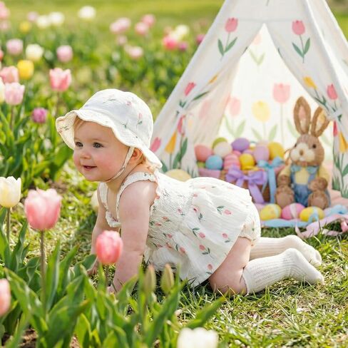Baby Girl Smocked Romper Dress Summer Outfit Clothes | Baby Girl Floral Outfit with Hat,Snap Closure,Soft Breathable Cotton,Vintage,Photoshoot,Party,Baptism,Wedding,Birthday in Saudi Arabia