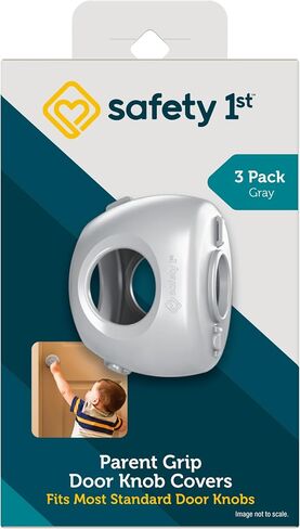 Safety 1st Parent Grip Door Knob Covers, White, One Size,4 Count (Pack of 1) (HS3260600), Packaging may vary in Kuwait