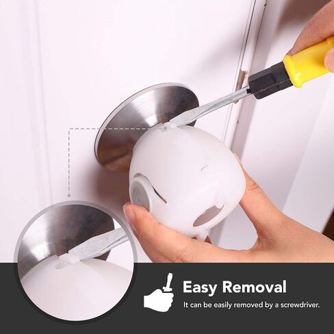 Mom's Choice Gold Awards Winner - EUDEMON 4 Pack Baby Safety Door Knob Covers Door Knob Locks(not Suit for All Door knobs) in Kuwait