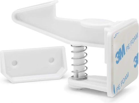 [12-Pack] Invisible Baby Proofing Cabinet Locks - No Drill Child Safety Drawer Latches - Adhesive Childproof Latch for Cabinets, Kitchen & Furniture - Secure Toddler & Infant Safety No Tools Required in Kuwait