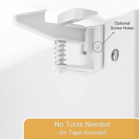 [12-Pack] Invisible Baby Proofing Cabinet Locks - No Drill Child Safety Drawer Latches - Adhesive Childproof Latch for Cabinets, Kitchen & Furniture - Secure Toddler & Infant Safety No Tools Required in Kuwait