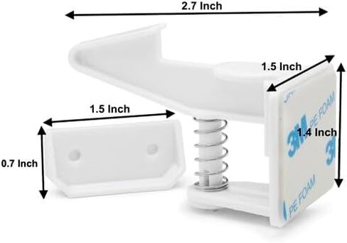 [12-Pack] Invisible Baby Proofing Cabinet Locks - No Drill Child Safety Drawer Latches - Adhesive Childproof Latch for Cabinets, Kitchen & Furniture - Secure Toddler & Infant Safety No Tools Required in Kuwait