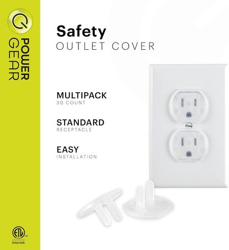 Power Gear Child Safety Electrical Outlet Covers, Tamper‑Resistant Plug Protectors for Standard Wall Outlets, Baby‑Proof & Child‑Proof Safety Caps, Clear, 30 Pack, 51175 | Secure Outlet Plugs for Baby Proofing & Child Proofing, Reusable, Durable Plastic,  in Kuwait