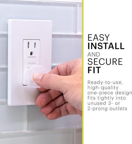Power Gear Child Safety Electrical Outlet Covers, Tamper‑Resistant Plug Protectors for Standard Wall Outlets, Baby‑Proof & Child‑Proof Safety Caps, Clear, 30 Pack, 51175 | Secure Outlet Plugs for Baby Proofing & Child Proofing, Reusable, Durable Plastic,  in Kuwait