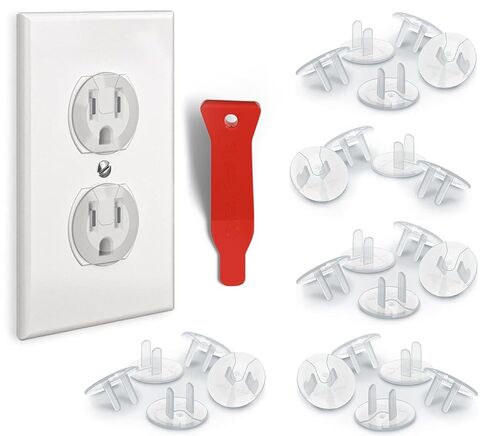 Baby Proof Me 48 Outlet Covers for Baby Proofing, Plug Covers Child Safety | Electrical Outlet Plug Covers that Block Shock, Child Safe Socket Protectors for Baby Proofing, Snug Fit, & with Removal Tool in Kuwait